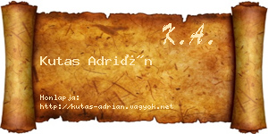 Kutas Adrián névjegykártya